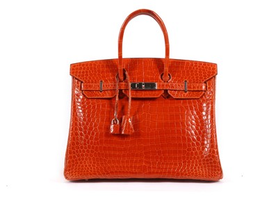 Lot 287 - Hermes Orange Crocodile Porosus Birkin 35, c....