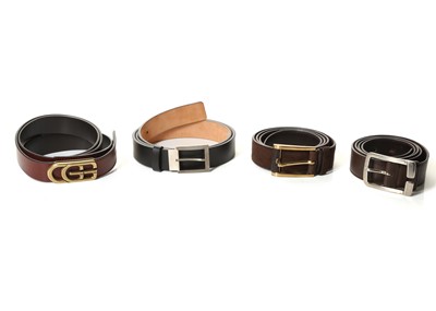 Lot 367 - Four men's designer belts, to include Louis...