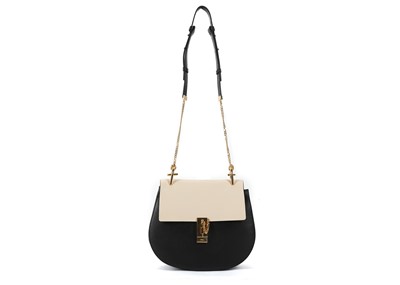 Lot 566 - Chloe black and cream leather large Drew...