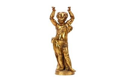 Lot 28 - AN EARLY 19TH CENTURY FRENCH GILT BRONZE...