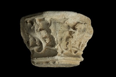 Lot 24 - A FRENCH GOTHIC LIMESTONE CORBEL / CAPITAL,...