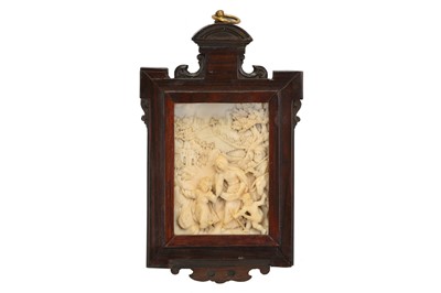 Lot 66 - AN 18TH CENTURY CARVED IVORY RELIEF / PAX...