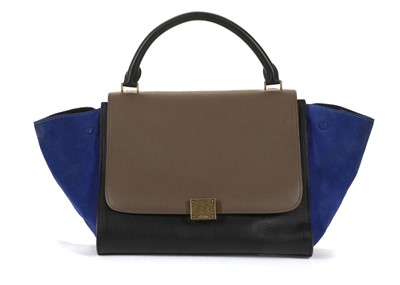 Lot 398 - Celine blue and black Medium Trapeze, black...
