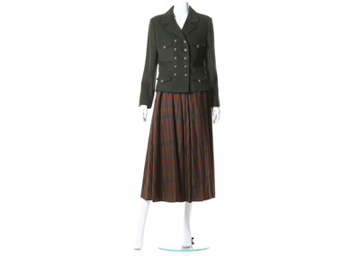 Lot 438 - Karl Lagerfeld moss green wool blazer, 1990s,...