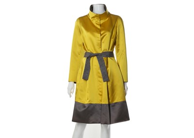 Lot 280 - Valentino yellow and grey silk coat,...