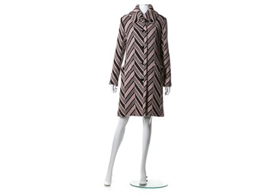 Lot 294 - Missoni pink mohair coat, dark brown and pale...