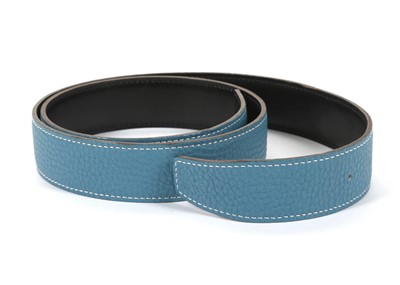 Lot 387 - Hermes powder blue belt strap, c.2004, blue...