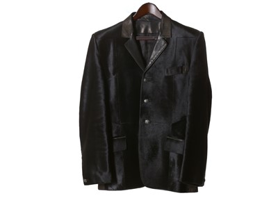 Lot 576 - Roberto Cavalli men's black pony skin jacket,...
