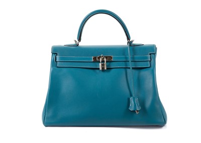 Lot 382 - Hermes Blue Jean Swift Kelly Retourne 36,...