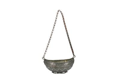 Lot 188 - A PERSIAN ENGRAVED AND ETCHED IRON BEGGING...
