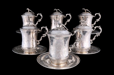 Lot 186 - A SET OF SIX 19TH CENTURY OTTOMAN SAHLEP CUPS...