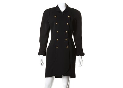 Lot 469 - Chanel black wool dress jacket, c.1990,...