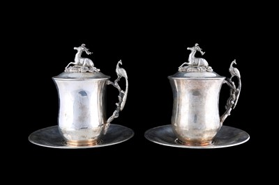Lot 185 - A PAIR OF EGYPTIAN SILVER OTTOMAN STYLE SAHLEP...