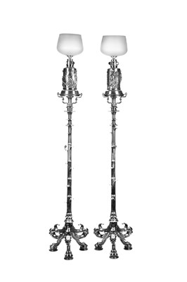 Lot 160 - A PAIR OF FRENCH NAPOLEON III PERIOD SILVERED...