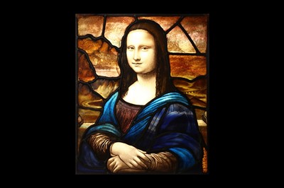Lot 35 - A 19TH CENTURY STAINTED GLASS WINDOW DEPICTING...