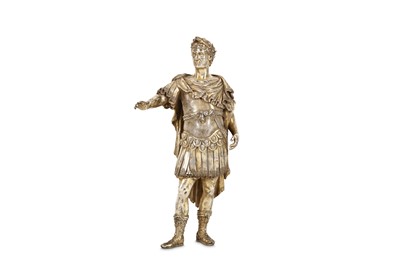 Lot 40 - A 19TH CENTURY SILVER AND GILT BRONZE FIGURE...