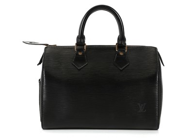 Lot 539 - Louis Vuitton black epi Speedy 25, c.1993,...