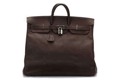 Lot 209 - Hermes Ebene Fjord Haut a Courroies Birkin 50,...