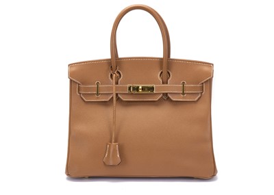 Lot 283 - Hermes gold Courchevel Birkin 30, c.1999, dark...