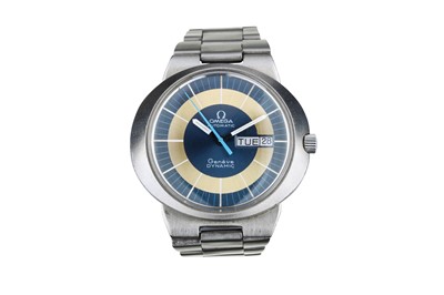 Lot 20 - OMEGA. A STAINLESS STEEL AUTOMATIC CALENDAR...