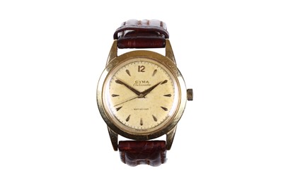 Lot 9 - CYMA. AN 18K YELLOW GOLD AUTOMATIC WRISTWATCH....