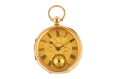 Lot 23 - BEETSON. AN 18K YELLOW GOLD OPEN FACED POCKET...