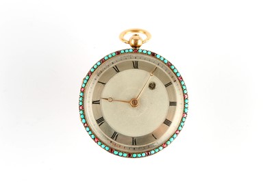 Lot 22 - A FINE SWISS 18K YELLOW GOLD OPEN FACED POCKET...