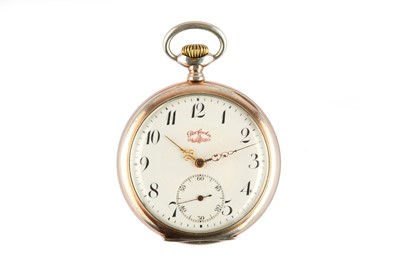 Lot 29 - PERFECTA. AN .800 SILVER OPEN FACED POCKET...
