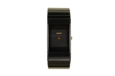 Lot 47 - RADO. A LADIES CERAMIC QUARTZ BRACELET WATCH....