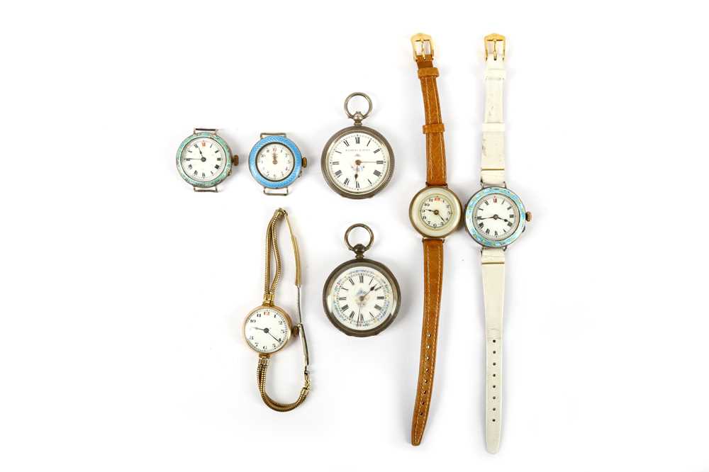 Lot 85 - SEVEN VARIOUS ANTIQUE/VINTAGE TIMEPIECES. A...