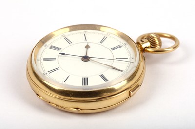 Lot 87 - J.B.YABSLEY. AN ANTIQUE 18K GOLD OPEN FACED...