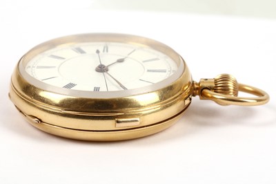 Lot 87 - J.B.YABSLEY. AN ANTIQUE 18K GOLD OPEN FACED...