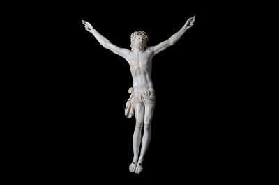 Lot 18 - A VERY LARGE 19TH CENTURY IVORY CORPUS CHRISTI...