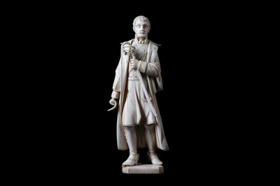 Lot 24 - A 19TH CENTURY IVORY FIGURE OF A NAPOLEONIC...