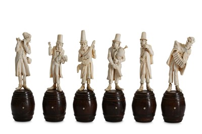 Lot 41 - A SET OF SIX LATE 19TH CENTURY GERMAN CARVED...
