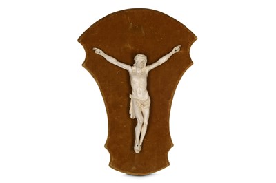 Lot 34 - A 19TH CENTURY CARVED IVORY CORPUS CHRISTI the...