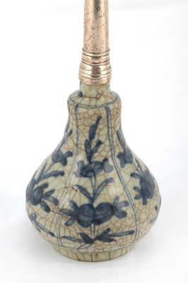 Lot 92 - A MING BLUE AND WHITE ROSEWATER SPRINKLER FOR...