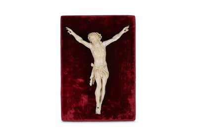 Lot 32 - A 19TH CENTURY CARVED IVORY CORPUS CHRISTI the...