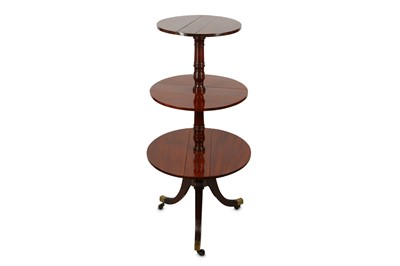Lot 164 - A REGENCY MAHOGANY FOLDING DUMB WAITER...