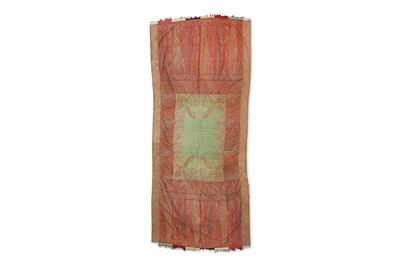 Lot 252 - A KASHMIRI SHAWL WITH COPPER GREEN CENTRE...