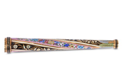 Lot 162 - A 19TH CENTURY SWISS GOLD AND ENAMEL CIGARETTE...