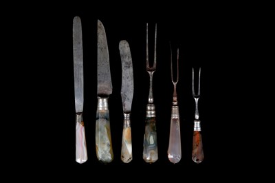 Lot 111 - SIX 17TH / 18TH CENTURY AGATE, STEEL AND...