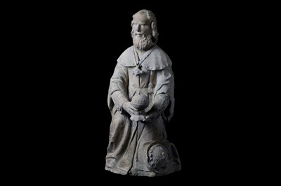 Lot 2 - A 15TH CENTURY FRENCH GOTHIC CARVED LIMESTONE...