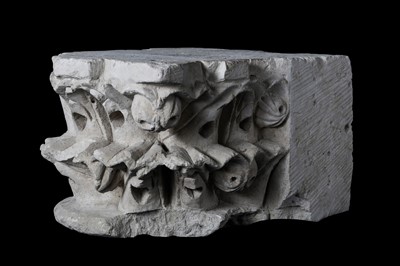 Lot 6 - A FRENCH GOTHIC CARVED LIMESTONE CORBEL,...
