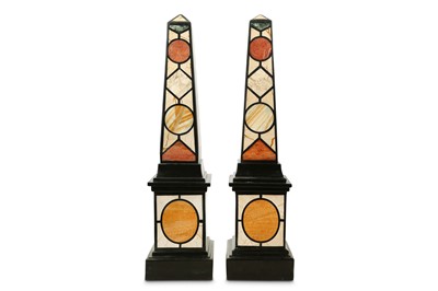 Lot 135 - A LARGE PAIR OF ROMAN STYLE SPECIMEN MARBLE...