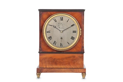 Lot 259 - A SMALL REGENCY MAHOGANY FUSEE TABLE CLOCK the...