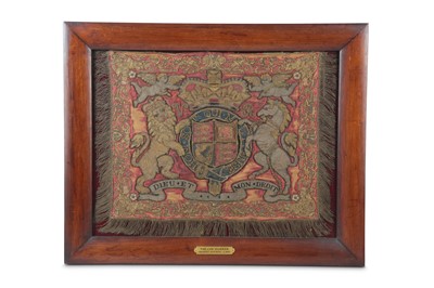 Lot 155 - A MID 19TH CENTURY ENGLISH APPLIQUE CEREMONIAL...