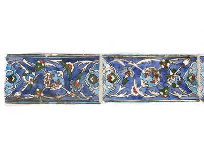 Lot 163 - SIX 18TH / 19TH CENTURY IZNIK RECTANGULAR...