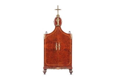Lot 154 - A 19TH CENTURY FRENCH AMBOYNA AND GILT METAL...