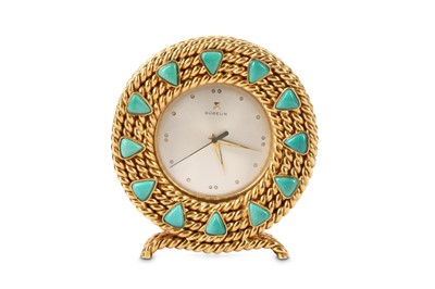 Lot 196 - A 1960'S SWISS 18K GOLD AND AMAZONITE SET...